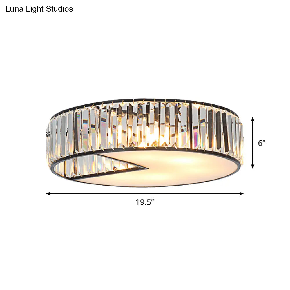 Modern Crystal Flush Ceiling Lamp - 5 - Bulb Block Design For Living Room