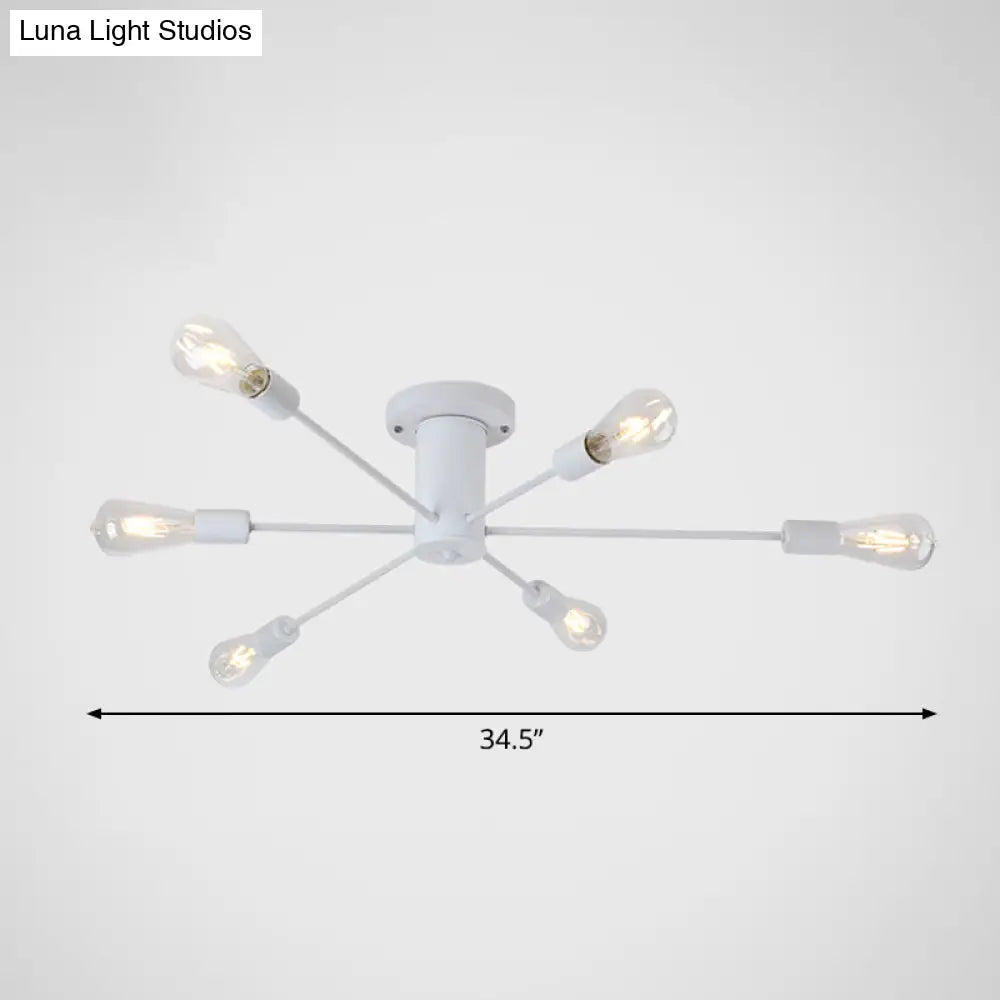 Modern Industrial Metal Flush Mount Ceiling Light Fixture