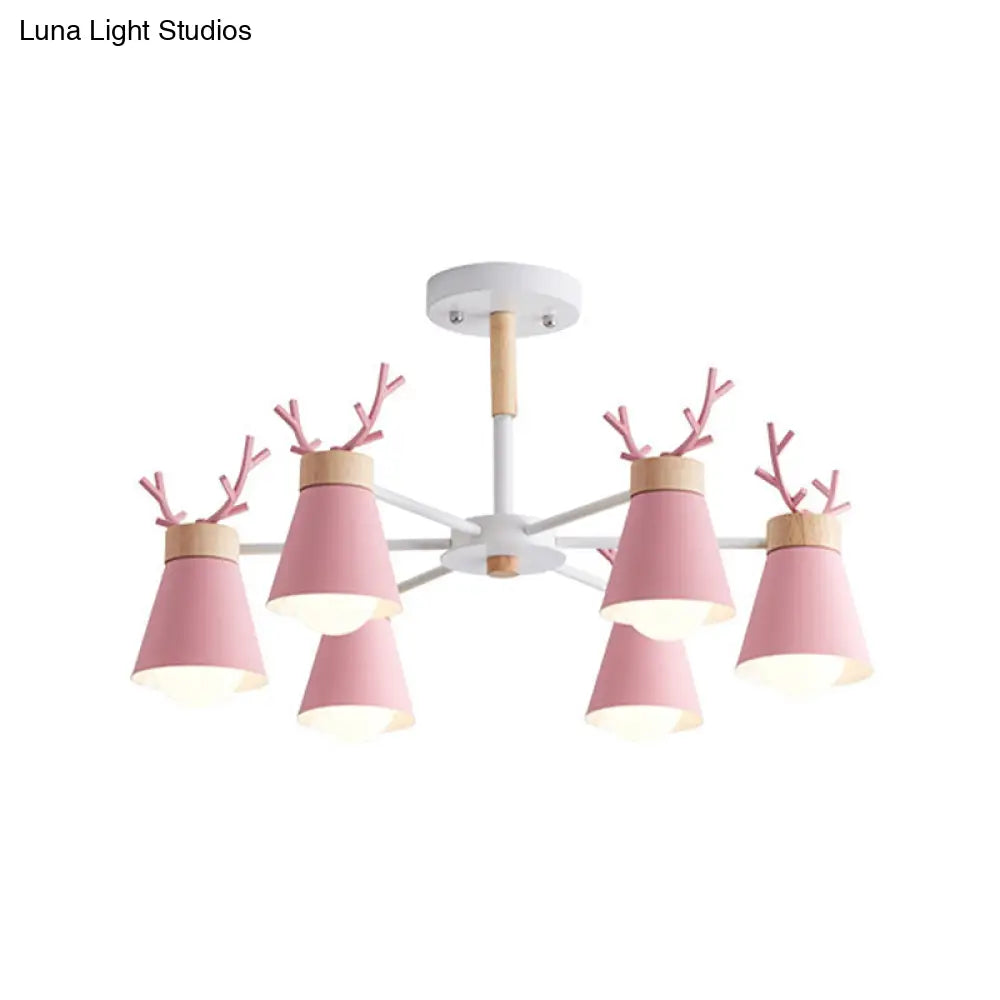 Modern Iron Deer Horn Kids Pendant Chandelier - Stylish Room Lighting Fixture