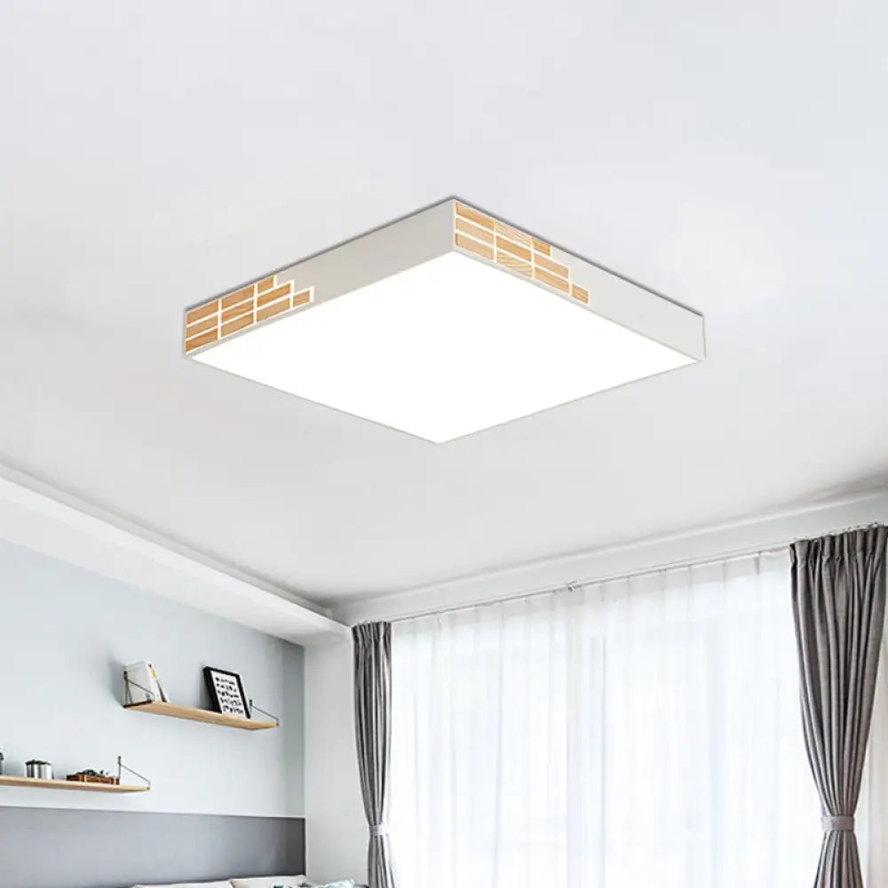 Modern Led Bedroom Flushmount Lighting In White - 16’/19.5’/23.5’ Width / 16’