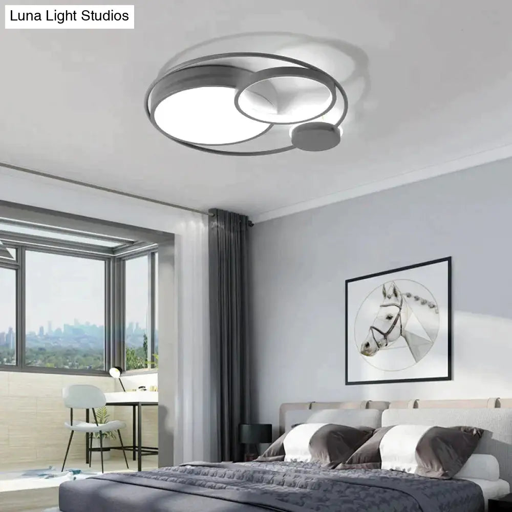 Modern Led Ceiling Lights For Living Room Bedroom Study Black + White Or Grey Color Lamp Fixtures