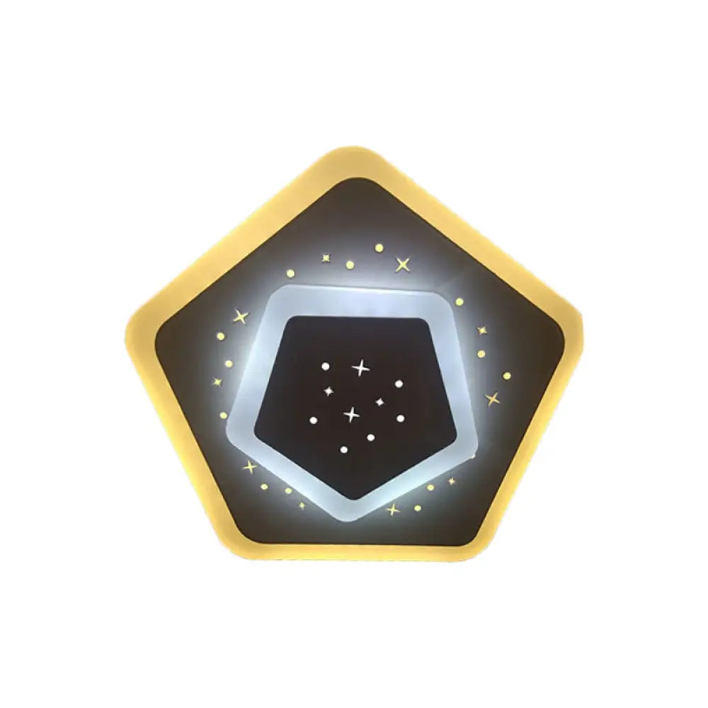 Modern Led Starry Flush Mount Wall Light In White: Triangle Rhombus & Star Design For The Bedroom