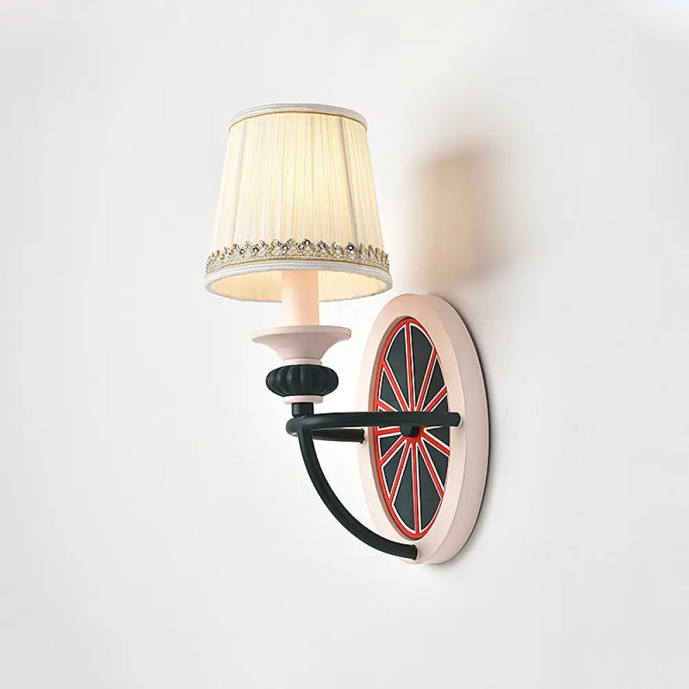 Modern Metal Bucket Wall Light: Stylish Sconce Lamp For Living Room Or Kid Bedroom Green
