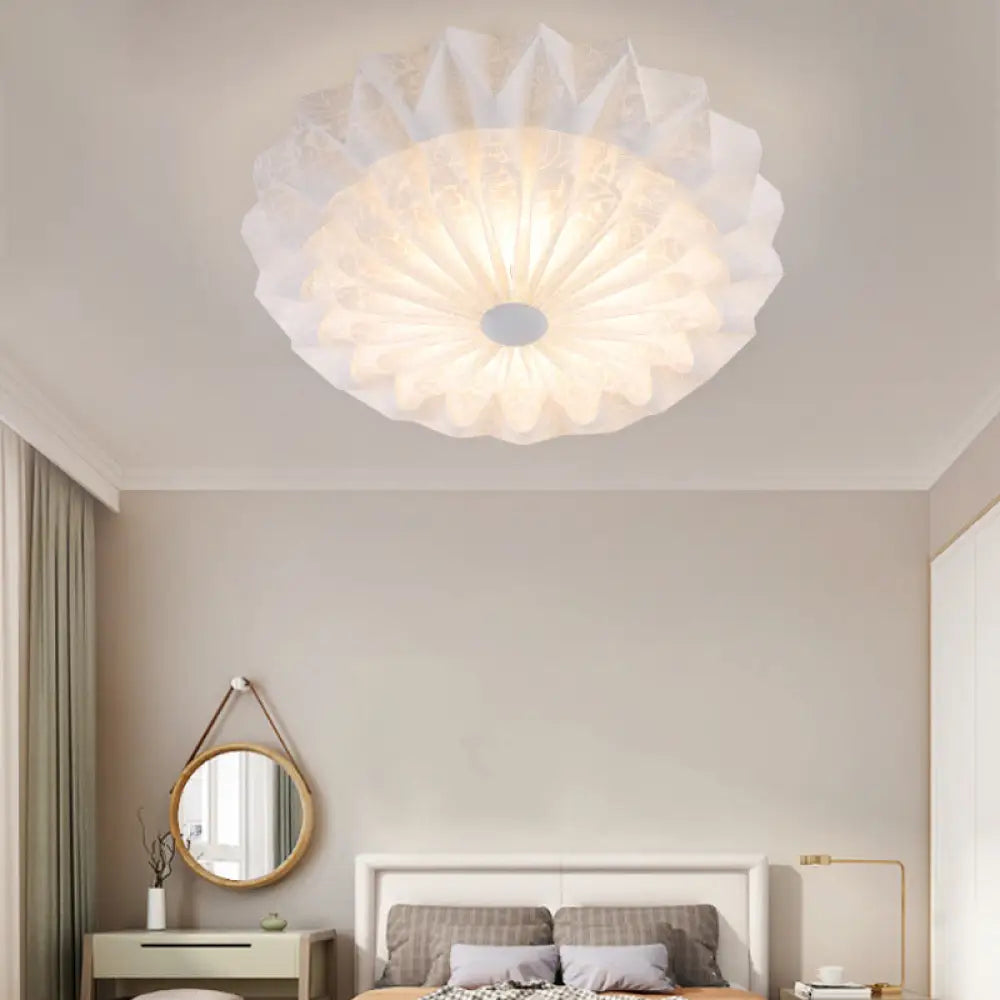 Modern White Acrylic Flush Mount Led Light With Dome Shade - 21’/26’ Wide / 21’ C