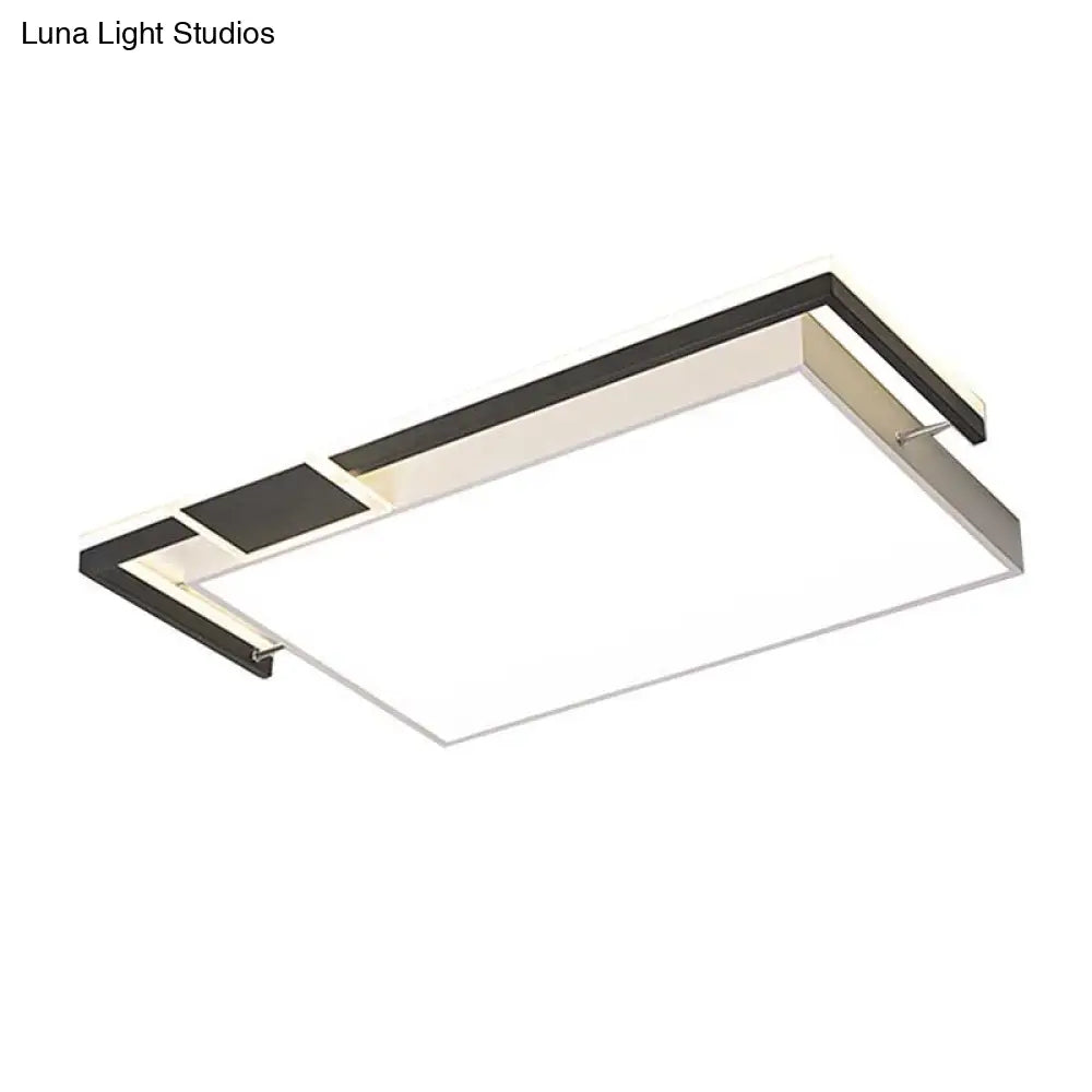 Modernist Black/Gold Led Flush Mount Lamp - 16’/19.5’/35.5’ Wide Iron Ceiling Fixture For