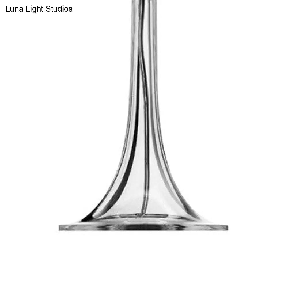 Modernist Nightstand Lamp With White Glass Cone Shade & 1 Light Reading Table Lighting