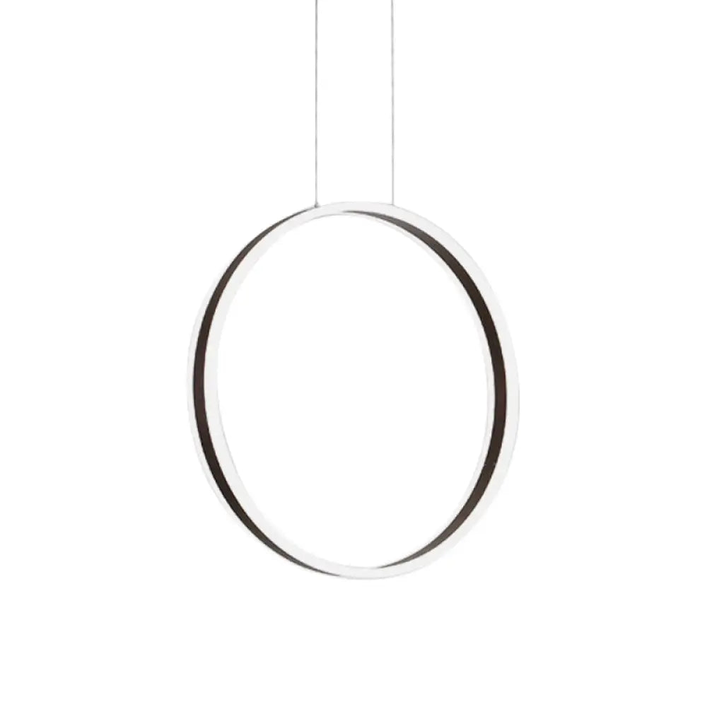Modernist Acrylic Ring Pendant Lamp 16/23.5 Dia Coffee Led Ceiling Light For Dining Room