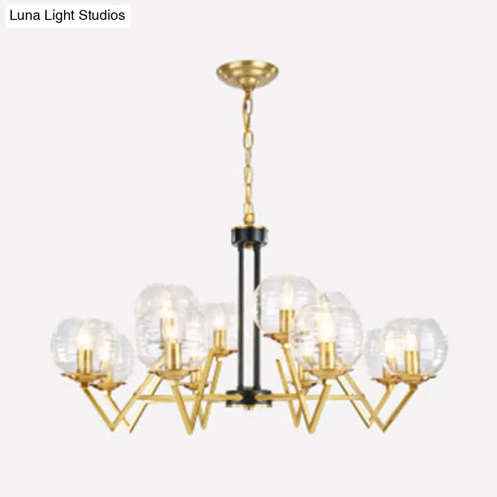 Muriel - Gold Candle Living Room Chandelier With Oval Shade Modern Elegant Pendant Light In Finish