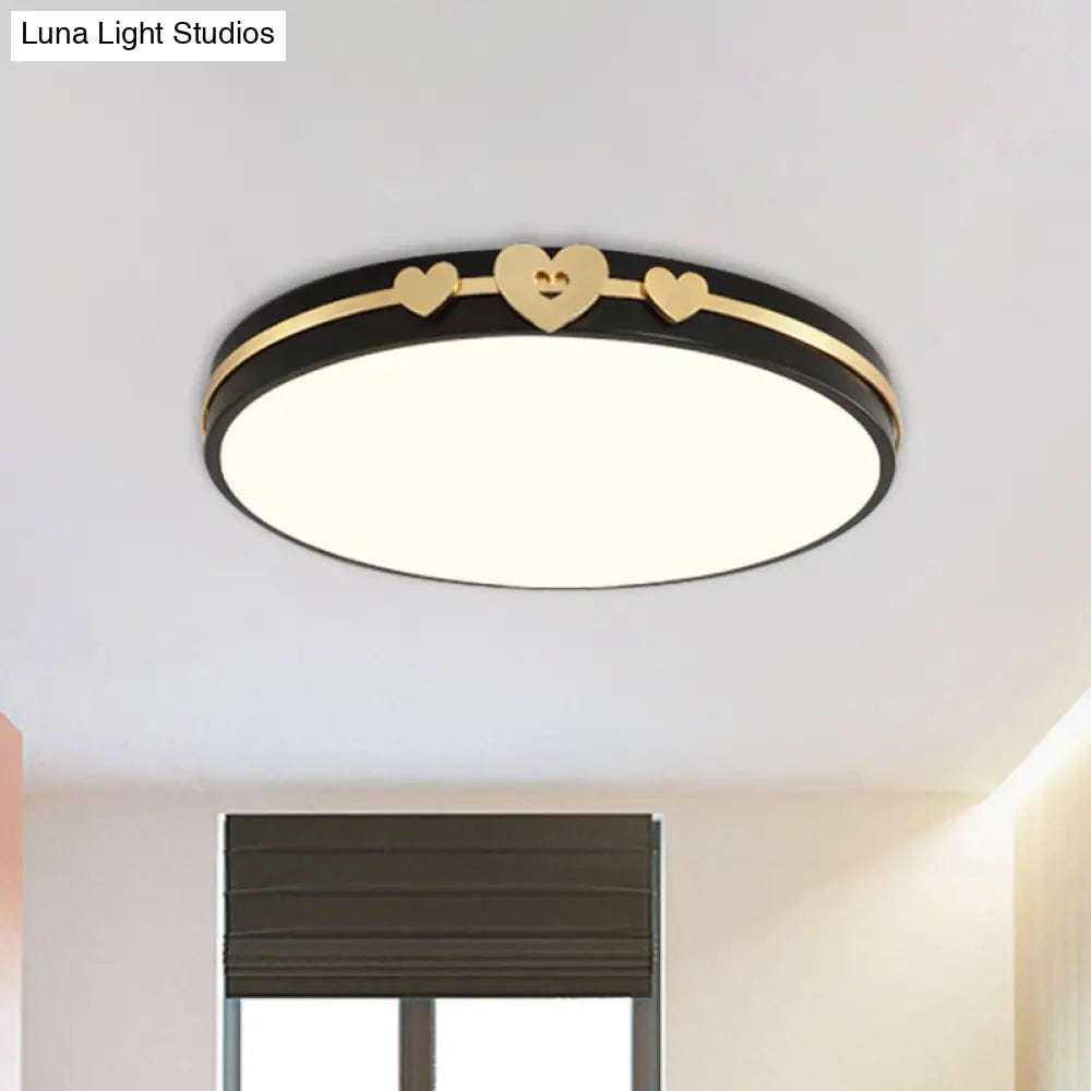 Nordic Circular Flush Lamp: Acrylic Led Bedroom Lighting In Elegant White/Black/Grey With Gold