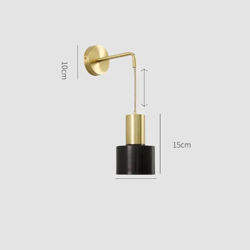 Nordic Copper Bedroom Wall Lamp Creative Modern Minimalist Stair Corridor Porch Living Room Dining