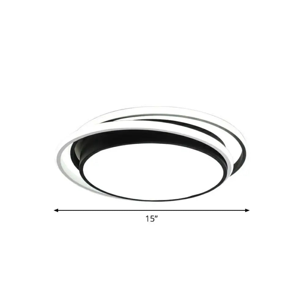 Nordic Geometric Led Flush Mount Ceiling Light With Acrylic Shade For Bedroom Black / Third Gear