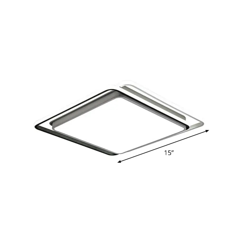 Nordic Geometric Led Flush Mount Ceiling Light With Acrylic Shade For Bedroom White / Third Gear