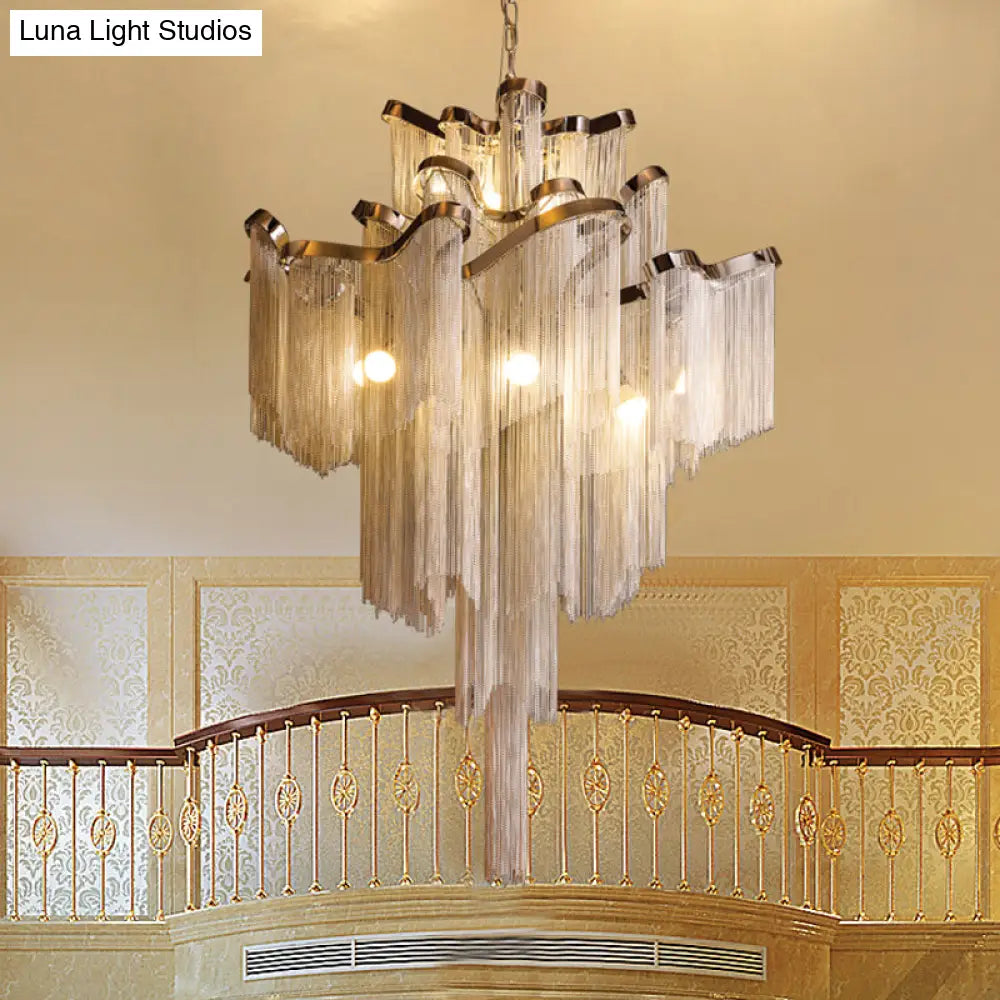 Nordic Led Aluminum Ceiling Chandelier For Living Room - Stylish Pendant Light Fixture