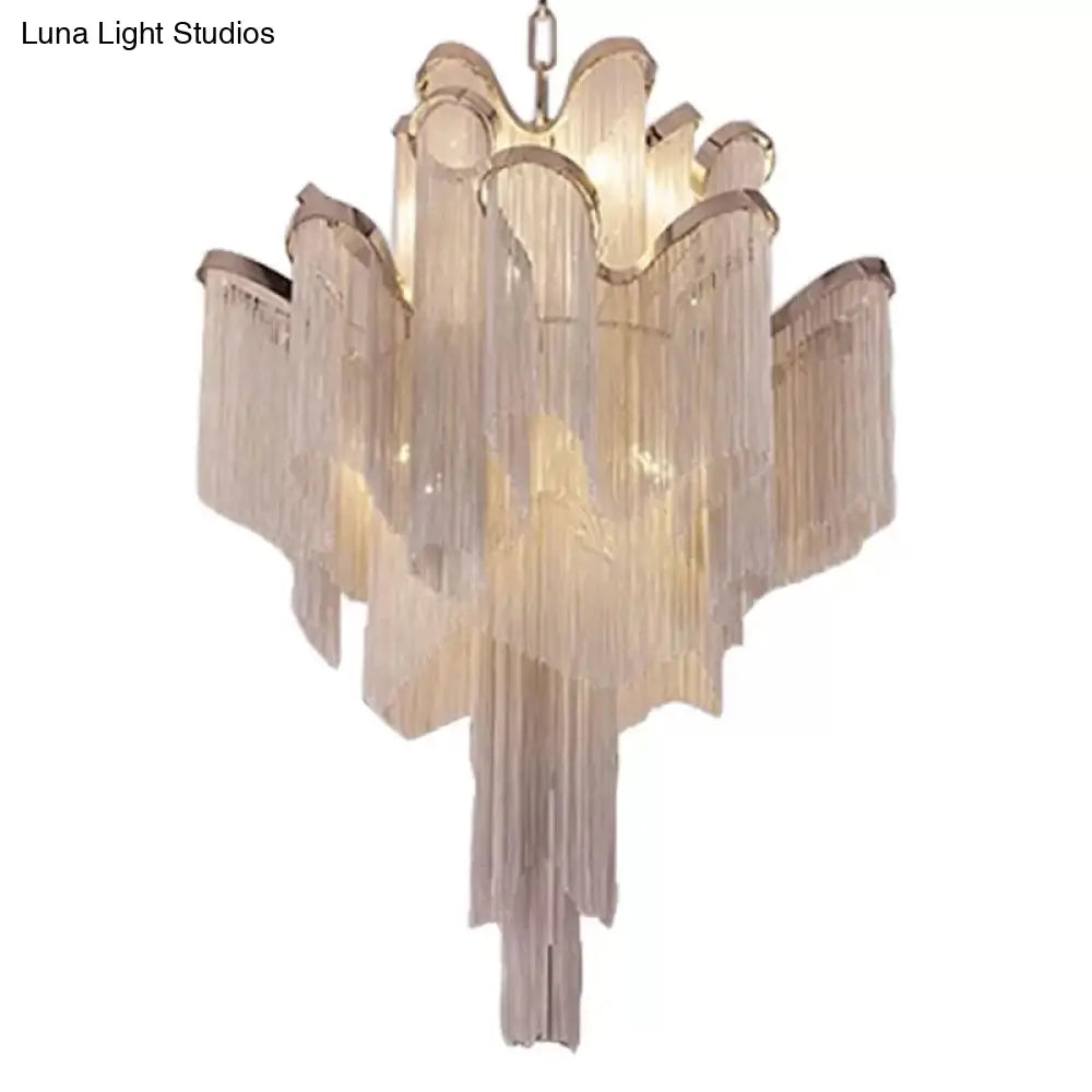 Nordic Led Aluminum Ceiling Chandelier For Living Room - Stylish Pendant Light Fixture