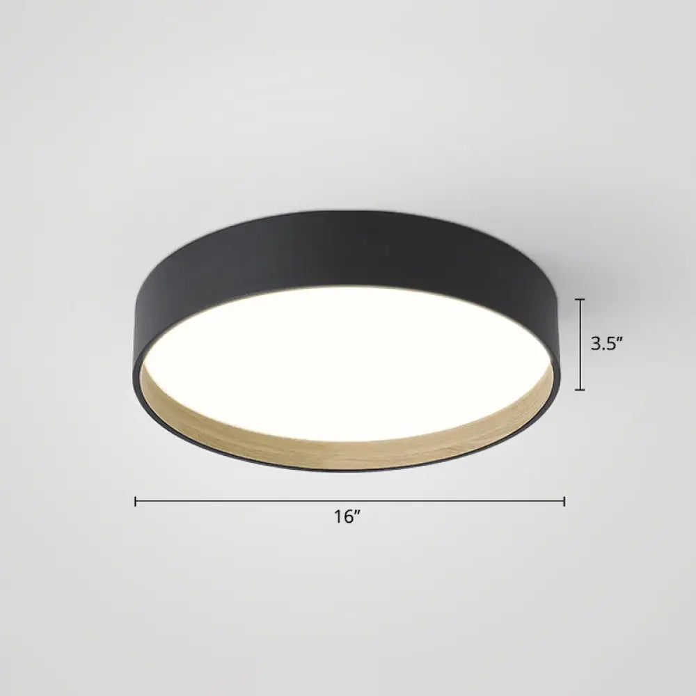Nordic Led Ceiling Flush Mount Lamp With Acrylic Diffuser For Kitchen Black / 16’ Third Gear