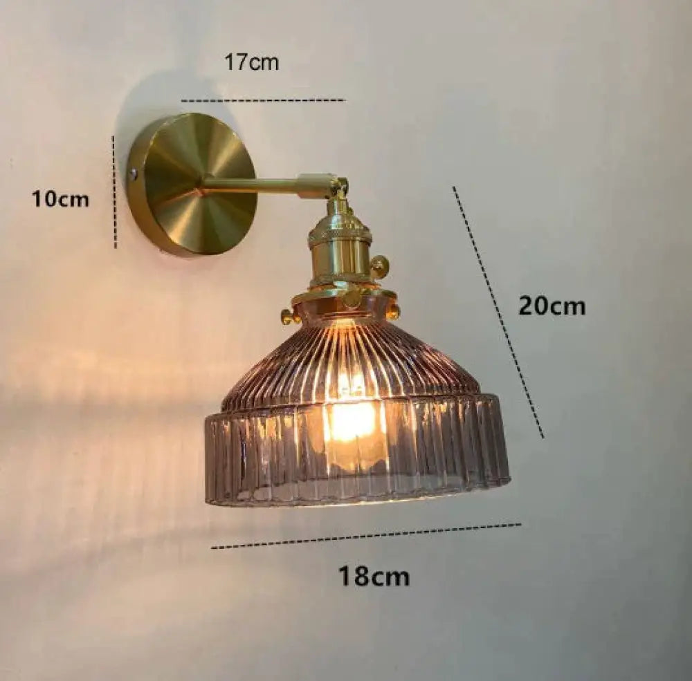 Nordic Literature And Art Fresh Bedroom Glass Brass Copper Wall Lamp Gray / No light source Copper Wall Lamps