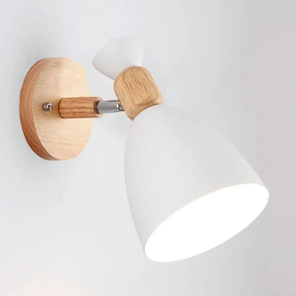 Nordic Metal Wall Lamp With Rotating Head - Ideal For Small Spaces White / Flared