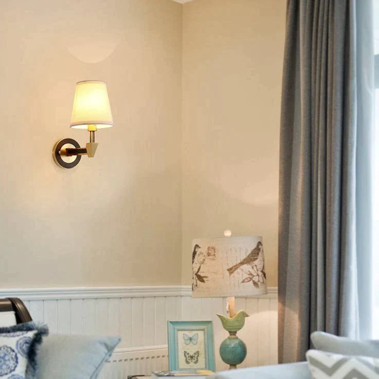 Nordic Minimalist Bedroom Bedside Full Copper Wall Lamp Lamps
