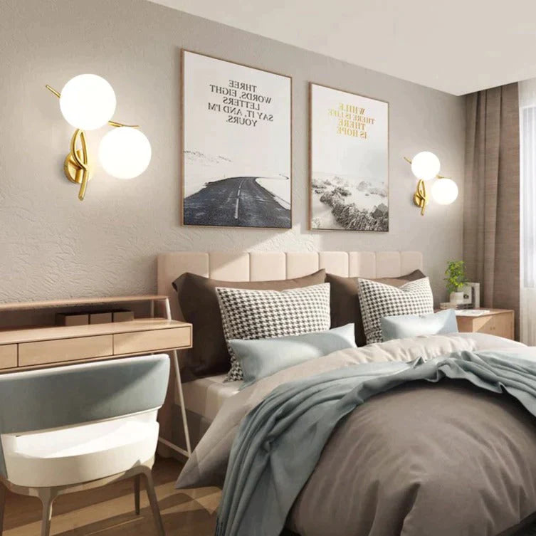 Nordic Minimalist Modern Living Room Corridor Bedroom Full Copper Wall Lamp Lamps
