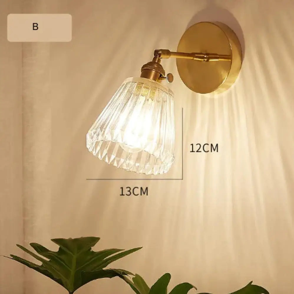 Nordic Retro Livingroom Bedroom Bedside Full Copper Wall Lamp B / No light bulb Copper Wall Lamps