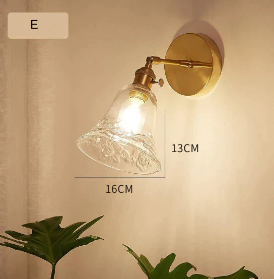 Nordic Retro Livingroom Bedroom Bedside Full Copper Wall Lamp Copper Wall Lamps