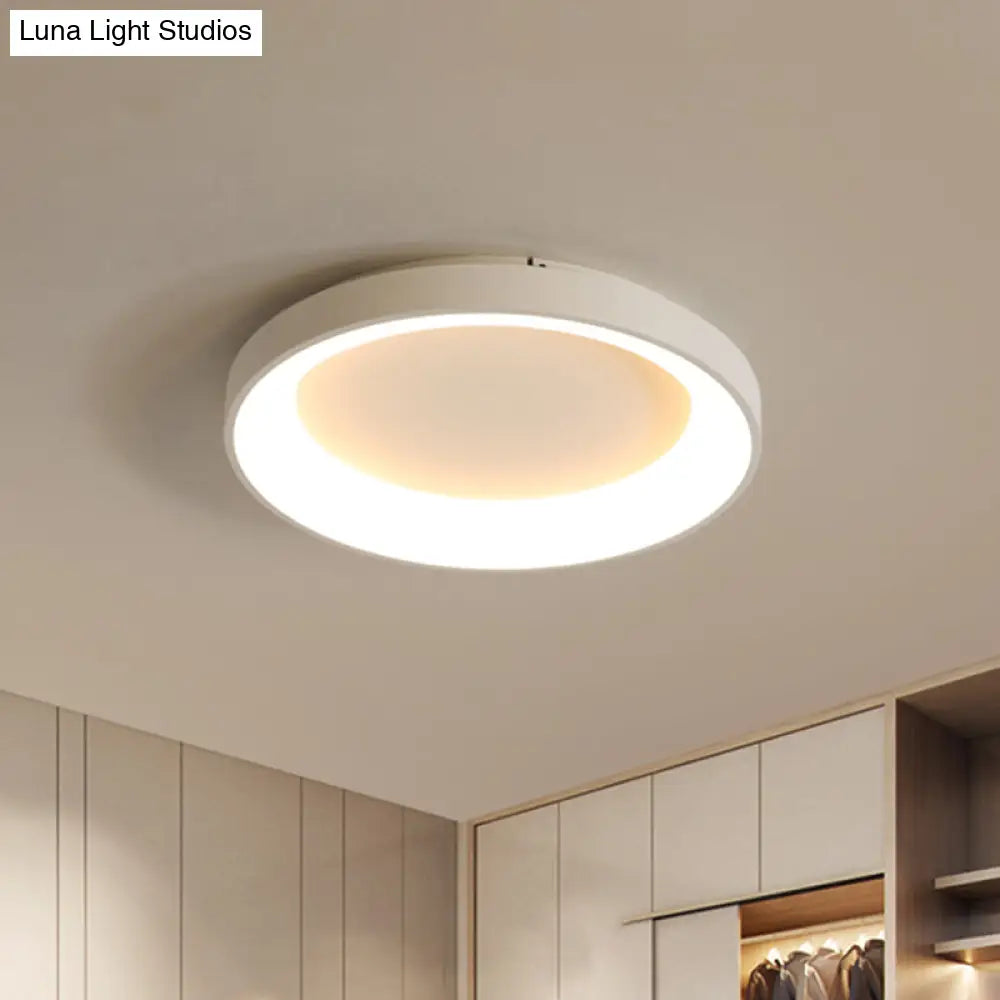 Nordic Style Plate Iron Ceiling Fixture Led Flush Mount Lamp In Grey/White For Bedroom - Available