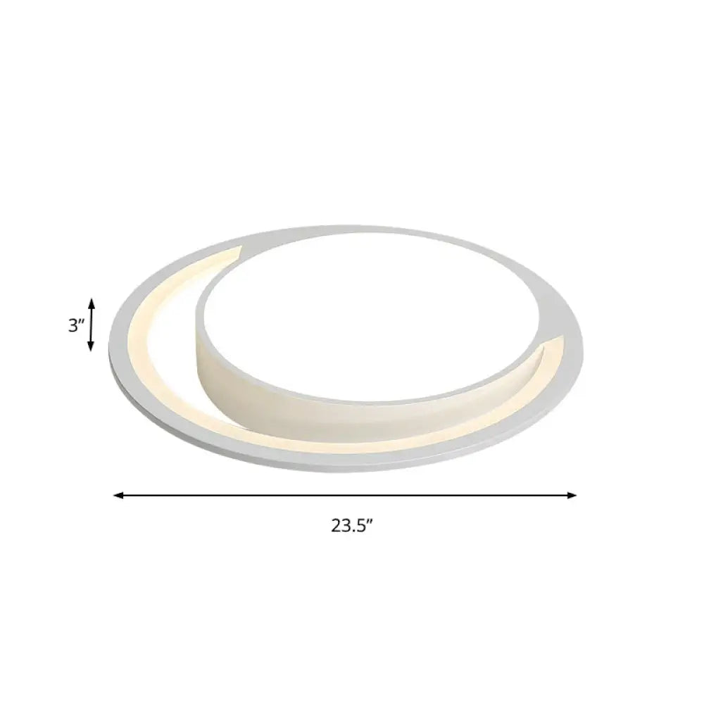 Nordic White Acrylic Round Flush Mount Ceiling Light Led For Bedroom Warm/White 16/19.5/23.5 Dia.