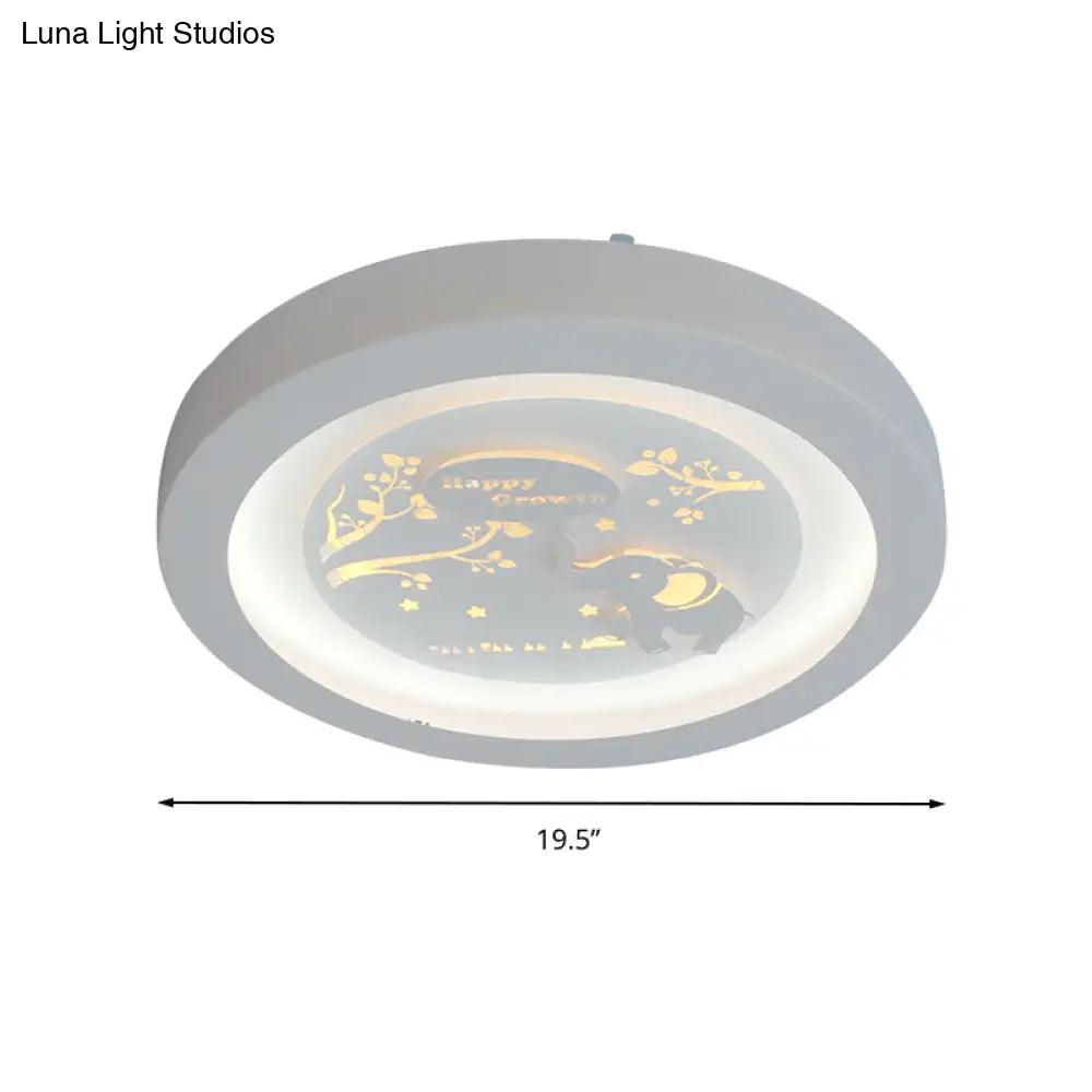 Nordic White Led Circular Flush Ceiling Light For Living Room
