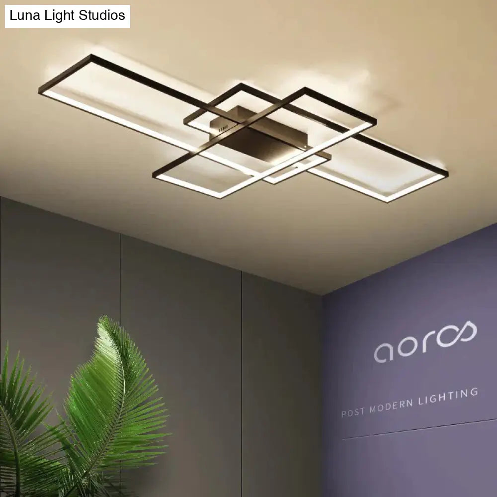 Rectangle Aluminum Modern LED Ceiling Lights For Living Room Bedroom Ceiling