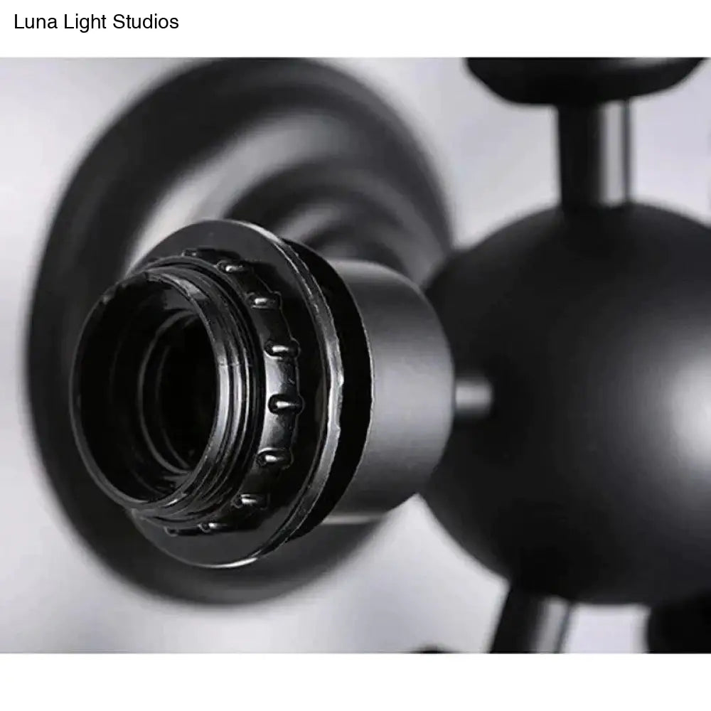Retro Vintage Black 5 Lights Grln Ceiling E27 Lamp Fixtures For Home Bedroom/Living Room/Bar/Cafe