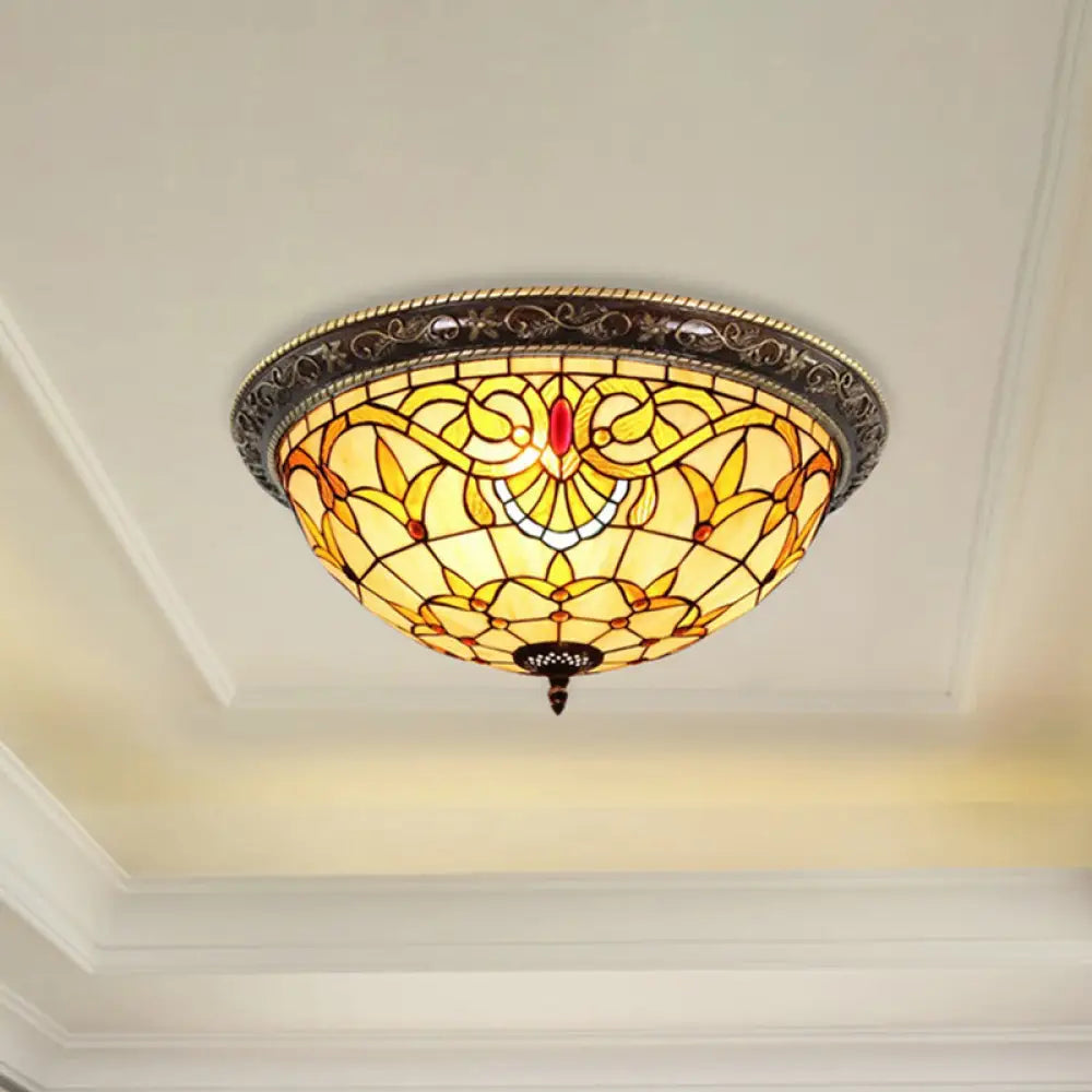 Rustic Stained Glass Sunflower Ceiling Light In Multicolor Options For Dining Room Tiffany Décor
