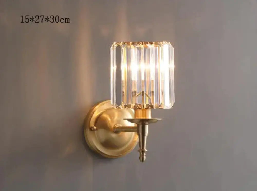 Simple Light Luxury Crystal Bedroom Copper Wall Lamp Single / Without light source Copper Wall Lamps