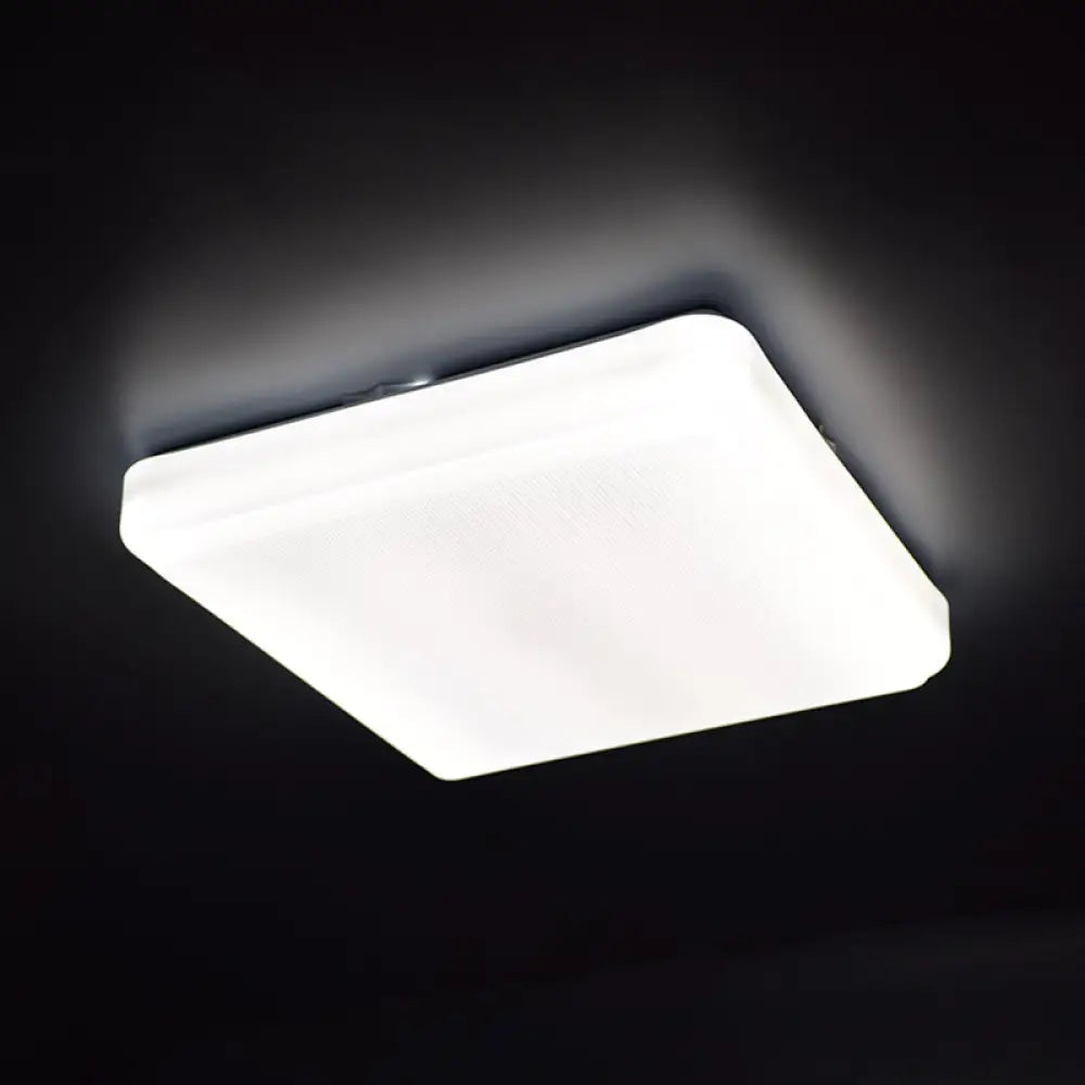 Simplicity Acrylic Ceiling Flush Mount Light For Living Room - Square Design White / 8.5