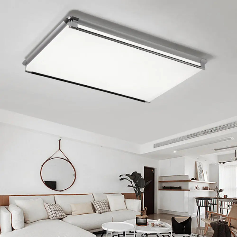 Simplicity Acrylic Led Flush Ceiling Light - Rectangular Design Wide 16.5’/24.5’/25.5’ Ideal