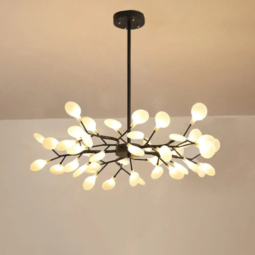 Simplicity Branch Firefly Led Pendant Light Fixture For Living Room 45 / Black A