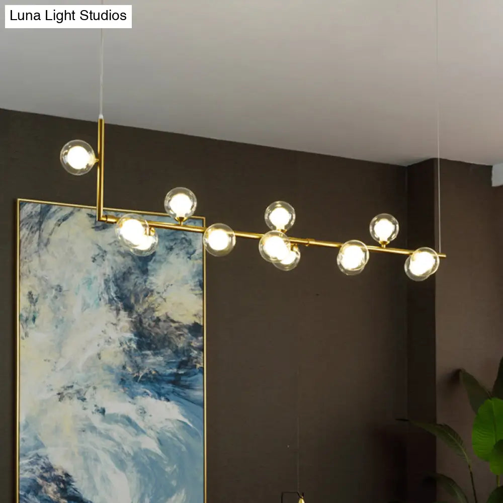 Sleek Glass Pendant Light For Dining Room With Hanging Island Design