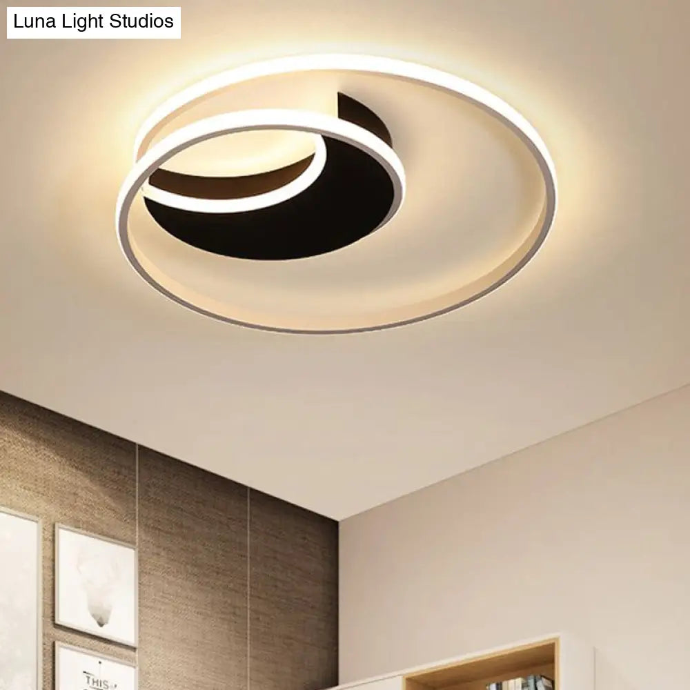 Sleek Spiral Flush Mount Ceiling Light With Simple Acrylic Design - Led 16’/19.5’/23.5’ Wide