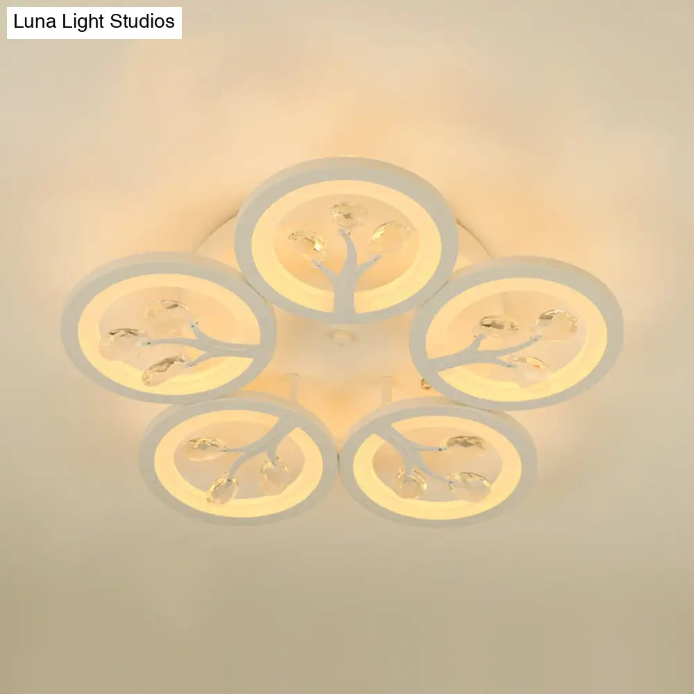 Sputnik Living Room Flush Mount Lamp - Simple Acrylic Light Fixture With Multiple Lighting Options