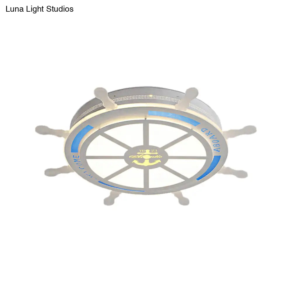 Stylish Led Living Room Flush Mount Lamp With Acrylic Shade - Cartoon Design In White Warm/White