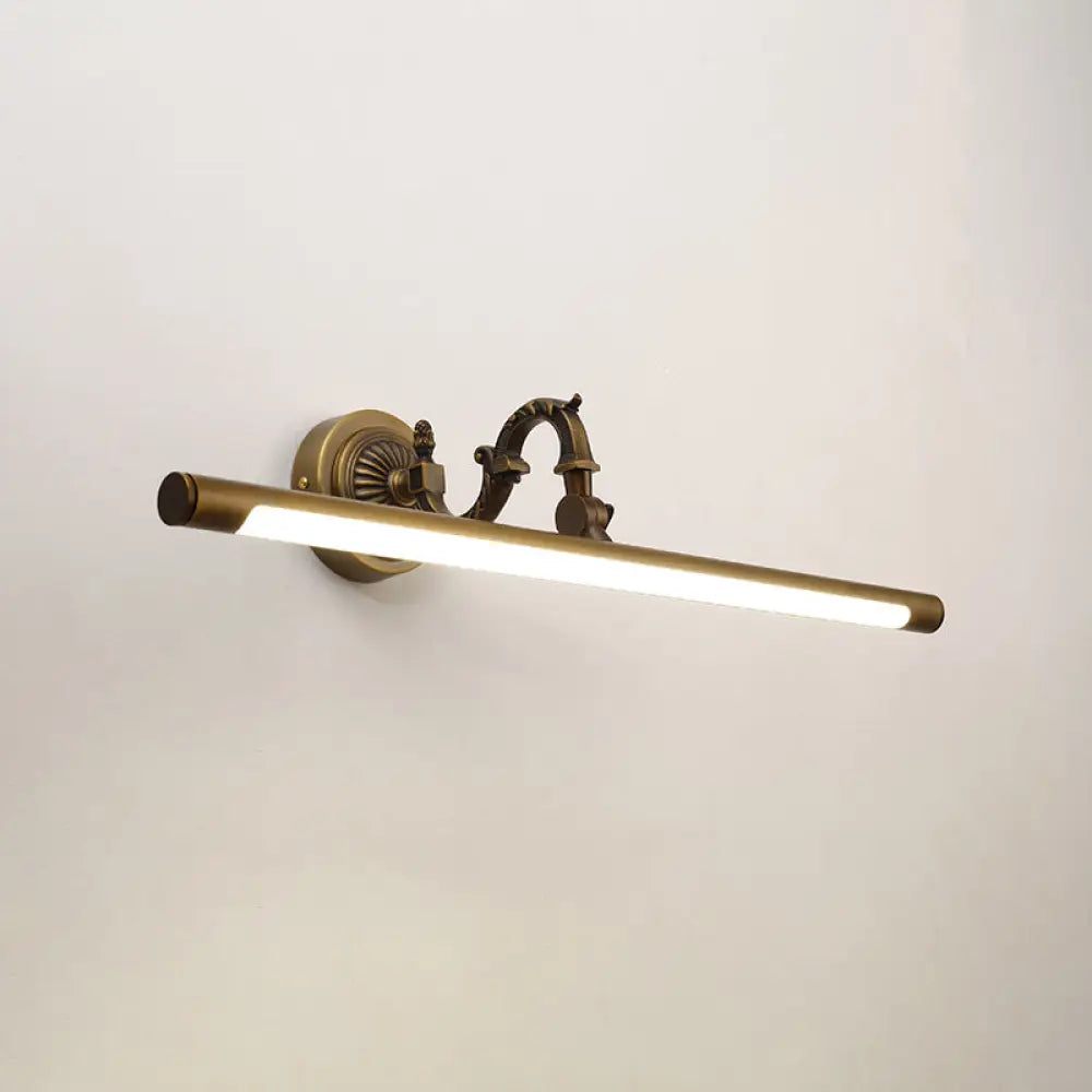 Traditional Bronze Finish Metal Bathroom Led Wall Sconce With Swing Arm / 18 Warm