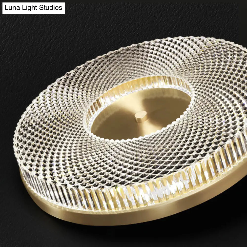 Ultra-Contemporary Crystal Round Flush Mount Ceiling Light For Bedroom