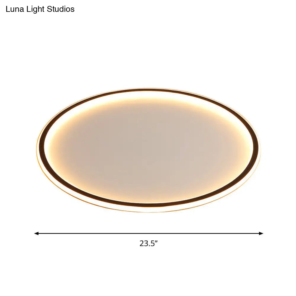 Ultrathin Flush Mount Led Ceiling Lamp In Black - Simple Acrylic Design For Living Room