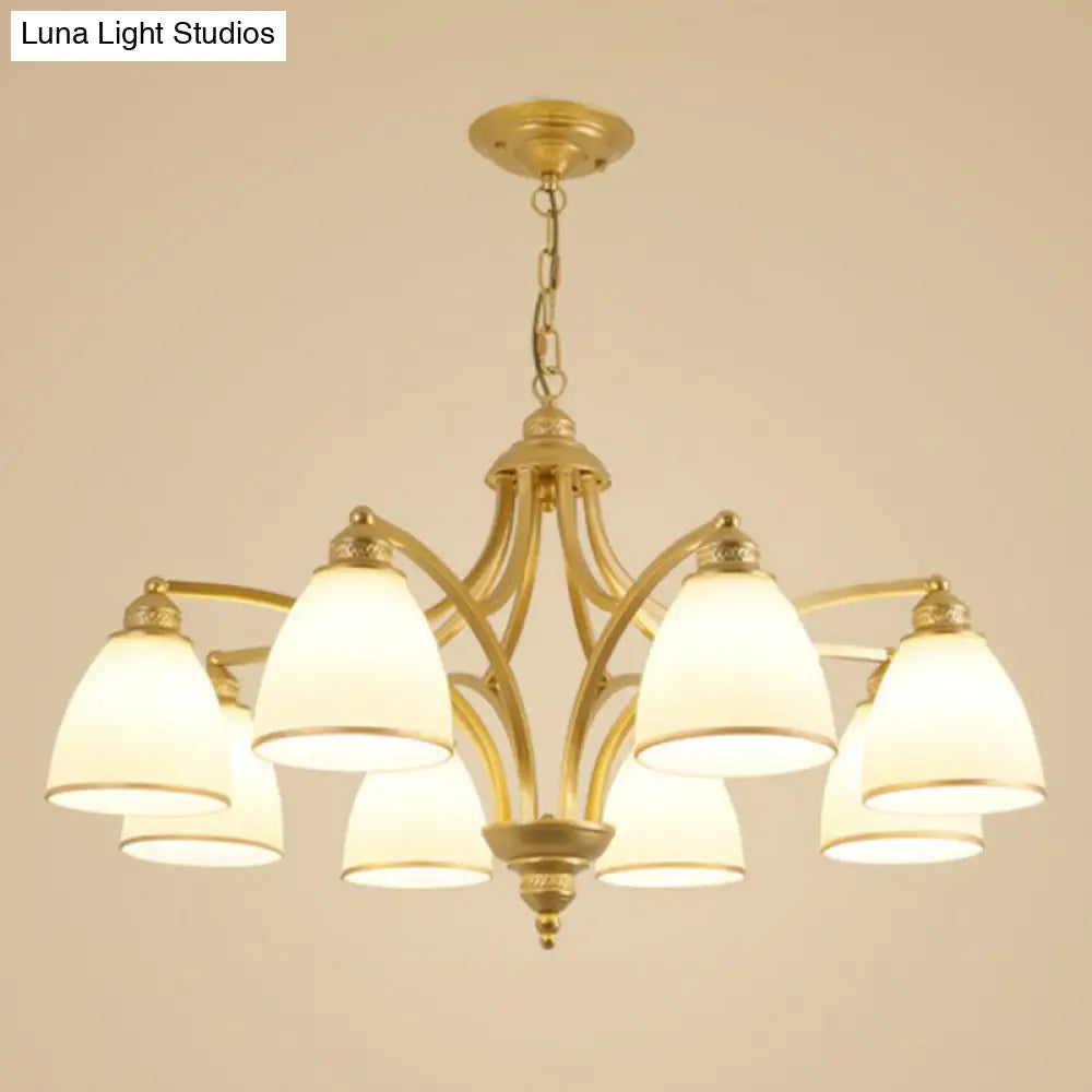Vintage Frosted Glass Chandelier Pendant Light For Living Room Decor