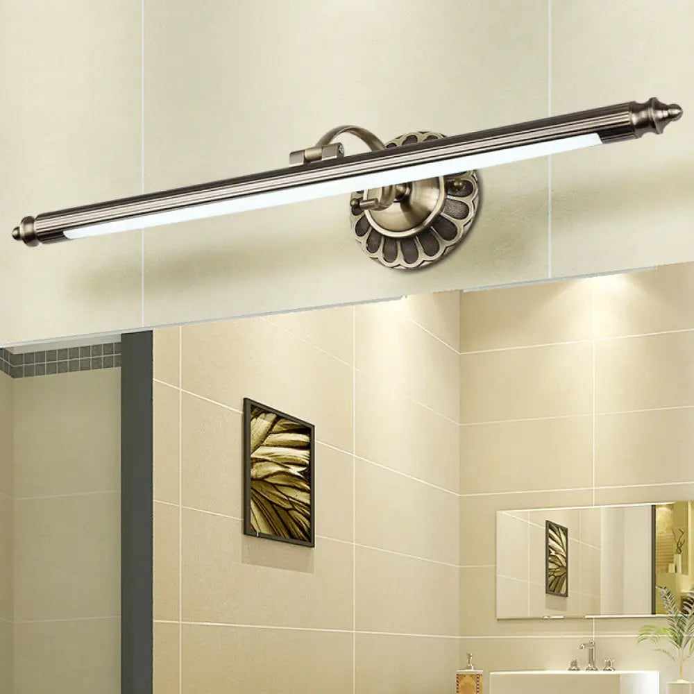 Vintage Pole Vanity Lamp: Swing Arm Acrylic Led Wall Mount Light Bronze / 19.5 Warm