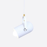 1-Head Metal Pendant Spotlight With Adjustable Handle - Commercial Macaron Lighting White