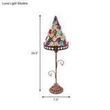 1-Light Acrylic Beaded Moroccan Night Light With Open Copper Top
