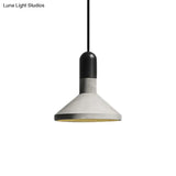 1-Light Cement Red/Black/Wood Hanging Lamp - Loft Style Pendant Ceiling Light For Dining Table