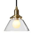 1-Light Clear Glass Cone Pendant Lamp – Industrial Minimalist Style For Living Room