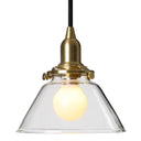 1-Light Clear Glass Cone Pendant Lamp – Industrial Minimalist Style For Living Room