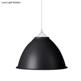 1-Light Industrial Dome Pendant Light In Frosted Green/Yellow For Dining Room - Aluminum Ceiling